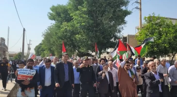 فریاد مردم چرام در حمایت از طوفان الاقصی