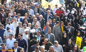 حضور پرشور گچسارانیها در راهپیمایی حمایت از غزه