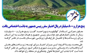اختصاص 5هزارو۸۰۰ میلیاردریال اعتبار سفر رییسجمهور بهباشت