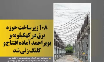 کلنگزنی وافتتاح ۱۰۸زیرساخت حوزهبرق در کهگیلویه وبویراحمد