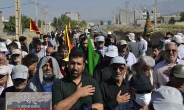 پیادهروی دلدادگان حسینی در شهر یاسوج