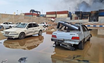 خسارات انفجار در اسکله شهید رجایی - بندرعباس