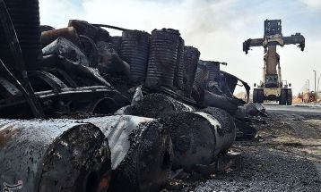خسارات انفجار در اسکله شهید رجایی - بندرعباس